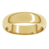 18K Yellow Gold 5 mm Half Round Band Size 11