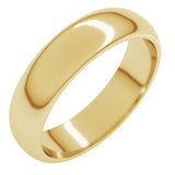 18K Yellow Gold 5 mm Half Round Band Size 9