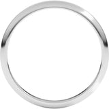 Platinum 2 mm Half Round Band Size 6