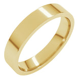 14K Yellow Gold 4 mm Lightweight Comfort-Fit Flat Band Size 4.5
