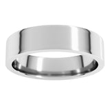 14K White Gold 5 mm Lightweight Comfort-Fit Flat Band Size 6.5