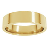 14K Yellow Gold 5 mm Lightweight Comfort-Fit Flat Band Size 6