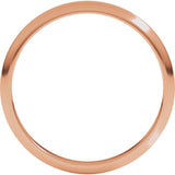 14K Rose Gold 2 mm Half Round Band Size 4.5