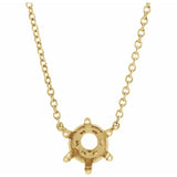 14K Yellow Gold 6.5 mm Round Solitaire 18" Necklace Mounting