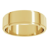 10K Yellow Gold 6 mm Stepped-Edge Flat Band Size 10.5