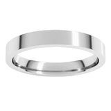 14K White Gold 3 mm Flat Comfort Fit Light Band Size 10