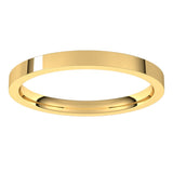 18K Yellow Gold 2 mm Flat Comfort Fit Light Band Size 4.5
