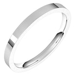 14K White Gold 2 mm Flat Comfort Fit Light Band Size 5.5