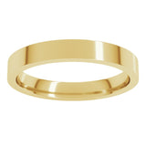14K Yellow Gold 3 mm Flat Comfort Fit Light Band Size 6
