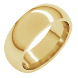 10K Yellow Gold 7 mm Comfort-Fit Half Round Band Size 12