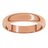 14K Rose Gold 4 mm Half Round Band Size 7