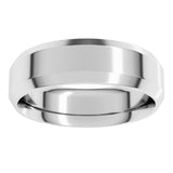 Platinum 6 mm Beveled-Edge Comfort-Fit Flat Band Size 10