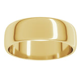10K Yellow Gold 6 mm Lightweight Half Round Band Size 9