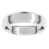 14K White Gold 5 mm Beveled-Edge Comfort-Fit Flat Band Size 10