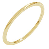 10K Yellow Gold 1 mm Lightweight Comfort-Fit Half Round Band Size 5