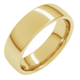14K Yellow Gold 6 mm Comfort-Fit European-Style Band Size 9.5