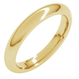 14K Yellow Gold 3 mm Comfort-Fit Half Round Band Size 11.5