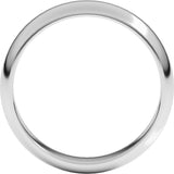 Platinum 5 mm Half Round Band Size 7.5