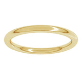 10K Yellow Gold 2 mm Comfort-Fit Full Round Band Size 6.5