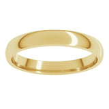 18K Yellow Gold 3 mm Lightweight Comfort-Fit Half Round Band Size 4