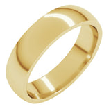 10K Yellow Gold 5 mm Lightweight Comfort-Fit Half Round Band Size 7