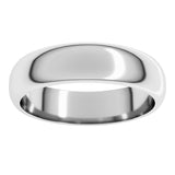 10K White Gold 5 mm Half Round Band Size 11