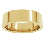 14K Yellow Gold 6 mm Comfort-Fit Flat Band Size 11.5