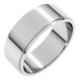 Platinum 7 mm Stepped-Edge Flat Band Size 10