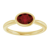 14K Yellow Gold Natural Mozambique Garnet Solitaire Ring