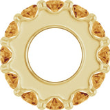 18K Yellow Gold-Plated Sterling Silver Natural Citrine Spacer Charm/Pendant