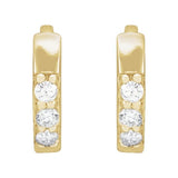 14K Yellow Gold .03 CTW Lab-Grown Diamond Hinged 8 mm Hoop Earrings