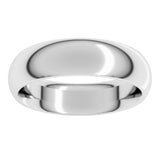 Sterling Silver 5.5 mm Comfort-Fit Half Round Band Size 5.5