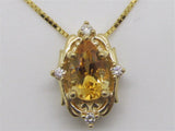 Fancy Citrine and Diamond Pendant