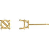 14K Yellow Gold 5 mm Lab-Grown Ruby Earrings