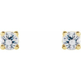 14K Yellow Gold 1 CTW Natural White Diamond Earrings