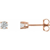 Sterling Silver 3 mm Imitation White Cubic Zirconia Earrings