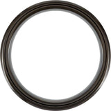 Black PVD Cobalt 8 mm Casted Wood Inlay Comfort-Fit Band Size 11.5