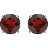 14K White Gold 5 mm Natural Mozambique Garnet Earrings
