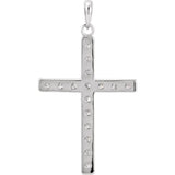 14K White 3/4 CTW Lab-Grown Diamond Cross Pendant