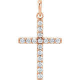 14K Rose 1/2 CTW Lab-Grown Diamond Cross Pendant