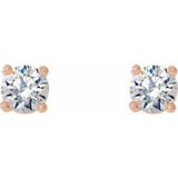 14K Rose Gold 1/4 CTW Lab-Grown Diamond 4-Prong Stud Earrings