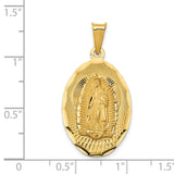 14K Polished D/C  Lady Of Guadalupe Oval Pendant