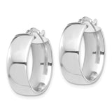 14k White Gold High Polished 7mm Hoop Earrings