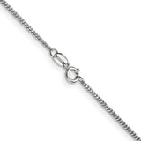 14K White Gold 20 inch 1.4mm Curb  with Spring Ring Clasp Pendant Chain