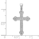 14k White Gold Diamond Cross Pendant