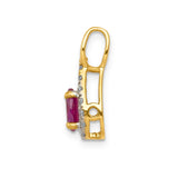 14k Diamond and Oval .50 Ruby Pendant