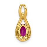 14k Diamond and Oval .50 Ruby Pendant