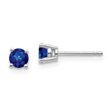 14k White Gold Sapphire Earrings