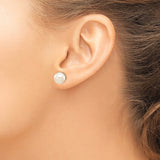 14k 8-9mm White Round Akoya Saltwater Cultured Pearl Stud Post Earrings