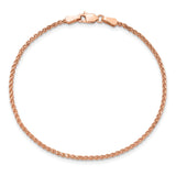 14K Rose Gold 7 inch 1.7mm Diamond-cut Spiga with Lobster Clasp Bracelet